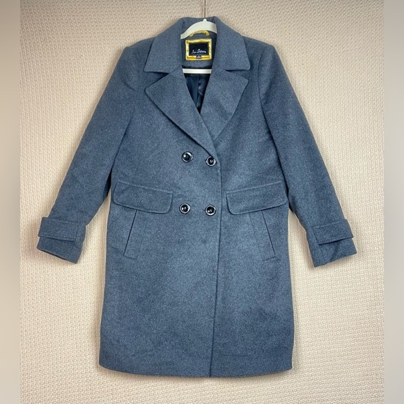 Sam Edelman Gray Pea Coat Classic Double-Breasted Style Size 12 - Picture 6 of 7